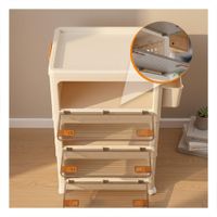 Estante con Cajones Cerrado 3 Niveles Beige Asa Naranja para Hogar Y+Post It
