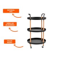 Soporte 3 Niveles Circular con Asa Negro Para Orden y Organizacion Y+Ligas Regalo