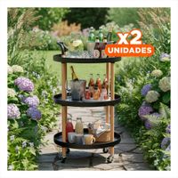 Pack2 Soporte 3 Niveles Circular con Asa Negro Resistente y Funcional Y+Regalo Sticker