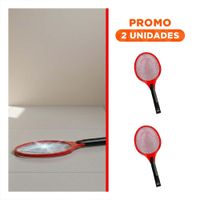 Pack2 Matamoscas Electrico Rojo Mango Negro para Casa y Control de Insectos Voladores