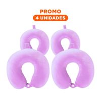Pack4 Apoyo de Cuello para Viaje con Textura Terciopelo y Color Lila Y+Regalo Sticker