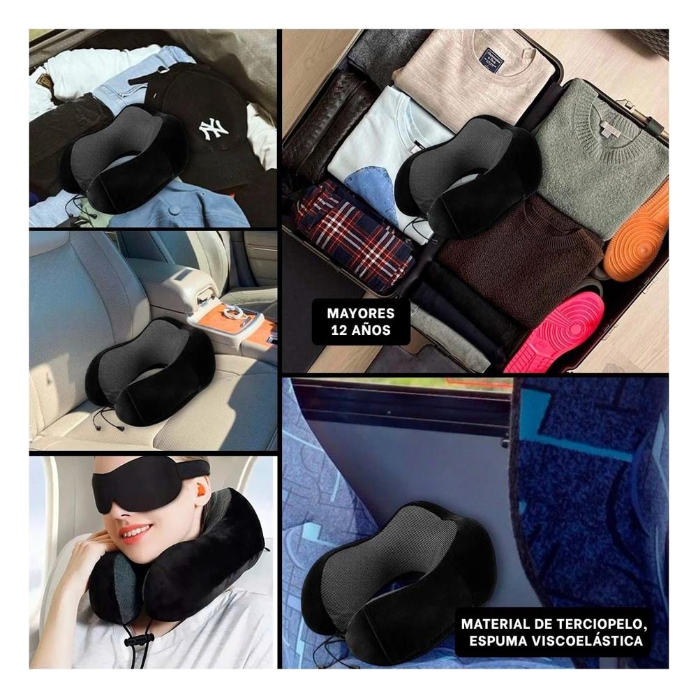 Soporte de Cuello de Terciopelo que Cuida la Postura Negro