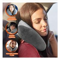 Cojin para Viajar de Cuello en Terciopelo Suave con Color Plomo Y+Post It