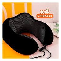 Pack4 Reposacabeza de Viaje que Reduce Tension Muscular Negro Y+Papel Regalo
