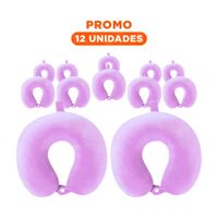 Pack12 Accesorio de Cuello Terciopelo Lila para Viajar Comodamente Y+Regalo Sticker
