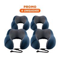 Pack4 Descansador de Cuello Confort con Terciopelo Azul y Espuma Viscoelastica Y+Regalo Sticker