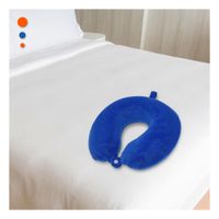 Cojin de Cuello Terciopelo Azul para Viajar con Soporte Agradable Y+Ligas Regalo