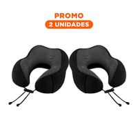Pack2 Reposacabeza de Viaje Ergonomico con Espuma de Memoria Negro