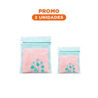 Pack2 Saco Malla Protectora Ropa Estilo Rectangular 40x30cm Celeste Seguro