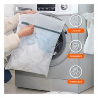 Deposito 3 Bolsas de Malla para Lavar Ropa Rectangular Blanco Y+Papel Regalo