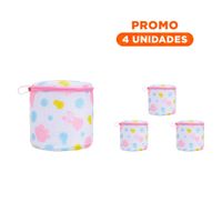 Pack4 Cobertor Malla Protectora Ropa Estilo Cilindro Blanco con Ositos Seguro Y+Regalo Sticker