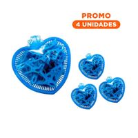 Pack4 Contenedor Practico Celeste Silueta de Corazon con 24 Ganchos Y+Regalo Sticker