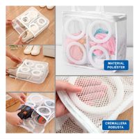 Funda Malla para Lavar Ropa Diseno Cilindro Blanco con Rosas Suave Plus