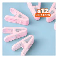 Pack12 Caja Compacta Rosado Claro Redondo para Ganchos Lavanderia