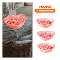 Pack4 Caja Versatil Rosado Claro en Forma de Corazon para Guardar Ganchos Y+Regalo Sticker