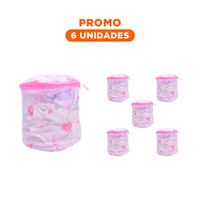 Pack6 Cobertor Malla Lavadora Ropa Diseno Cilindro Blanco con Corazones Firme