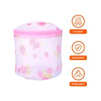 Funda Malla Lavadora Ropa Diseno Cilindro Blanco con Flores Resistente Y+Ligas Regalo