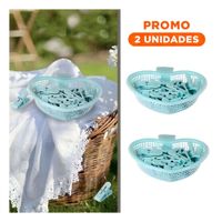 Pack2 Organizador Funcional Verde Claro Diseño de Corazon para Ganchos Ordenados