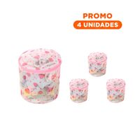 Pack4 Cobertor Malla Protectora Ropa Estilo Cilindro Blanco con Fresas Seguro Y+Regalo Sticker