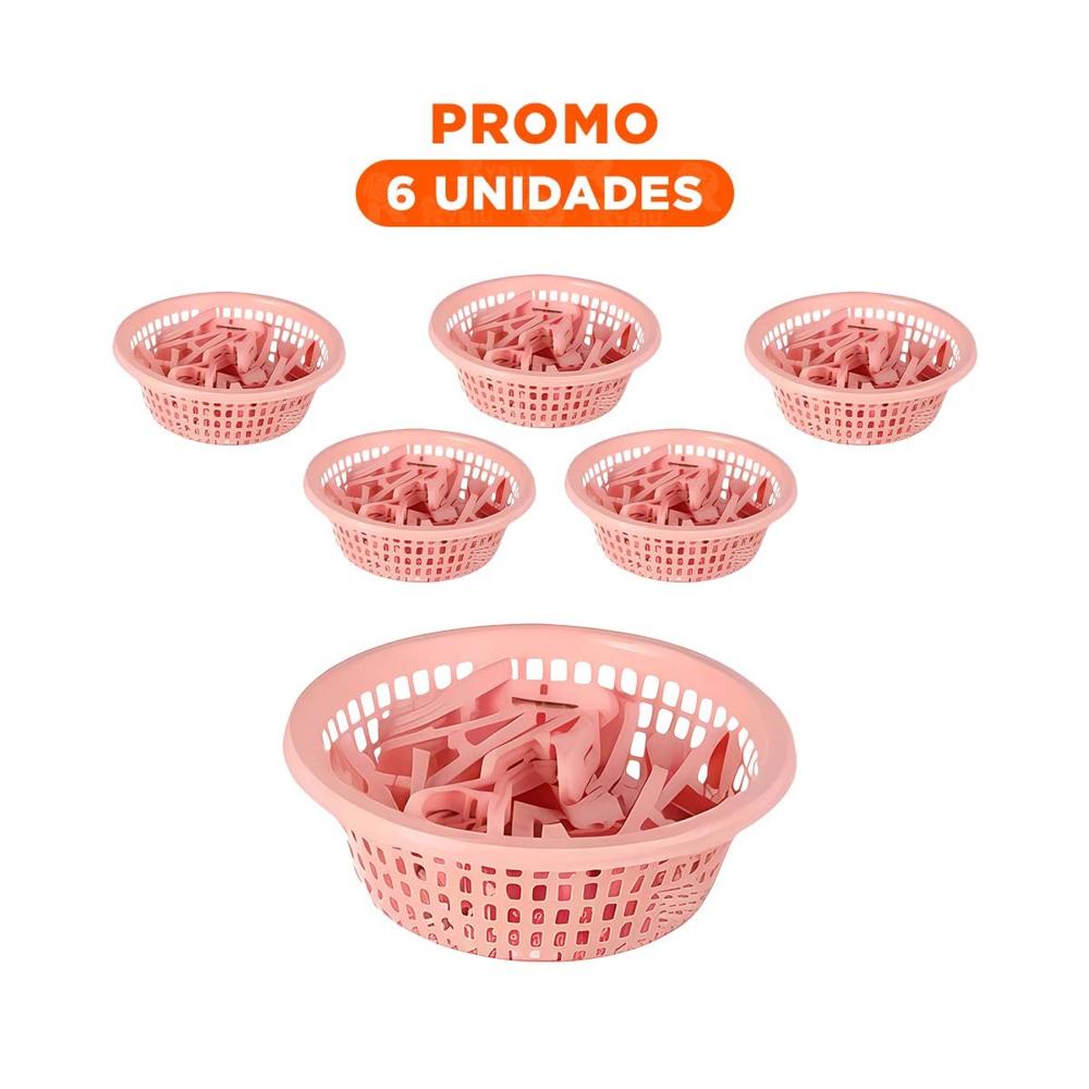 Pack6 Organizador Decorativo Rosado Claro Circular para Ganchos Seguro