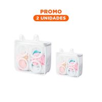 Pack2 Cobertor Malla para Limpieza Ropa Estilo Cilindro Blanco Estampado Rosas