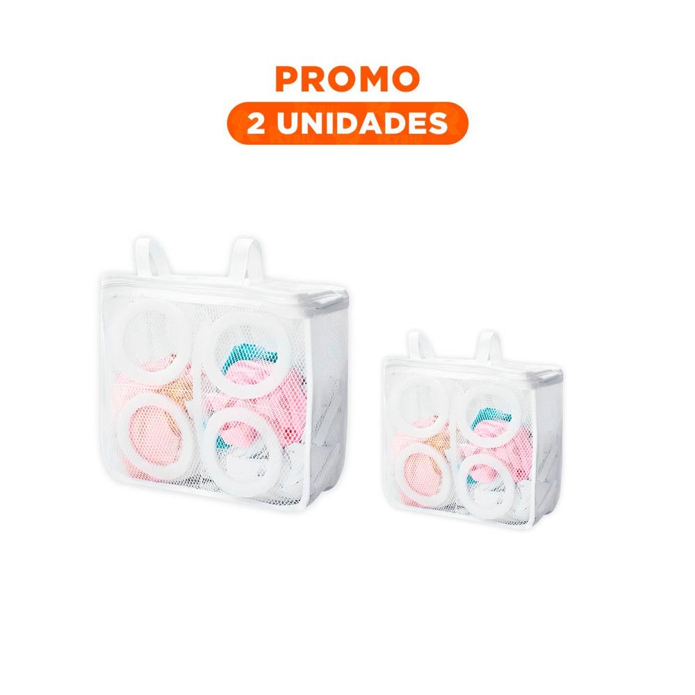 Pack2 Cobertor Malla para Limpieza Ropa Estilo Cilindro Blanco Estampado Rosas