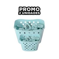 Pack2 Accesorio Cuadrado con Ganchos para Ropa Verde Claro para Ropa Blanca y Color