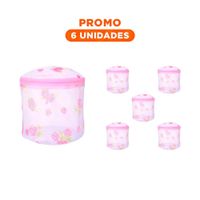 Pack6 Cobertor Malla Lavadora Ropa Diseno Cilindro Blanco con Flores Firme