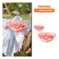 Pack2 Organizador Funcional Rosado Claro en Forma de Corazon para Ganchos Ordenados