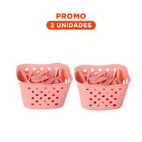 Pack2 Accesorio Innovador Cuadrado con Ganchos para Ropa Rosado Claro para Casa