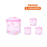 Pack4 Cobertor Malla Protectora Ropa Estilo Cilindro Blanco con Flores Seguro Y+Regalo Sticker
