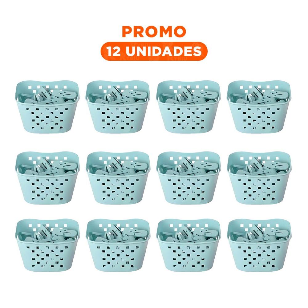 Pack12 Caja Versatil Cuadrada con Ganchos Verde Claro para Prendas Y+Regalo Sticker