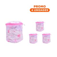 Pack4 Cobertor Malla Protectora Ropa Estilo Cilindro Blanco con Corazones Y+Regalo Sticker