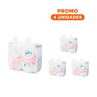 Pack4 Organizador Malla para Limpieza Zapatos y Ropa Estilo Rectangular Blanco Y+Regalo Sticker