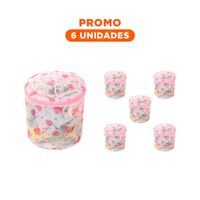 Pack6 Cobertor Malla Lavadora Ropa Diseno Cilindro Blanco con Fresas Firme