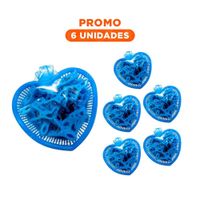 Pack6 Canasta Resistente Celeste Diseño de Corazon con 24 Ganchos de Ropa