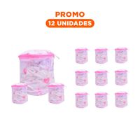 Pack12 Contenedor Malla Lavadora Ropa Diseno Cilindro Blanco con Corazones Y+Regalo Sticker