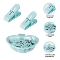 Canasta Innovadora Verde Claro Corazon para Guardar Ganchos Y+Ligas Regalo