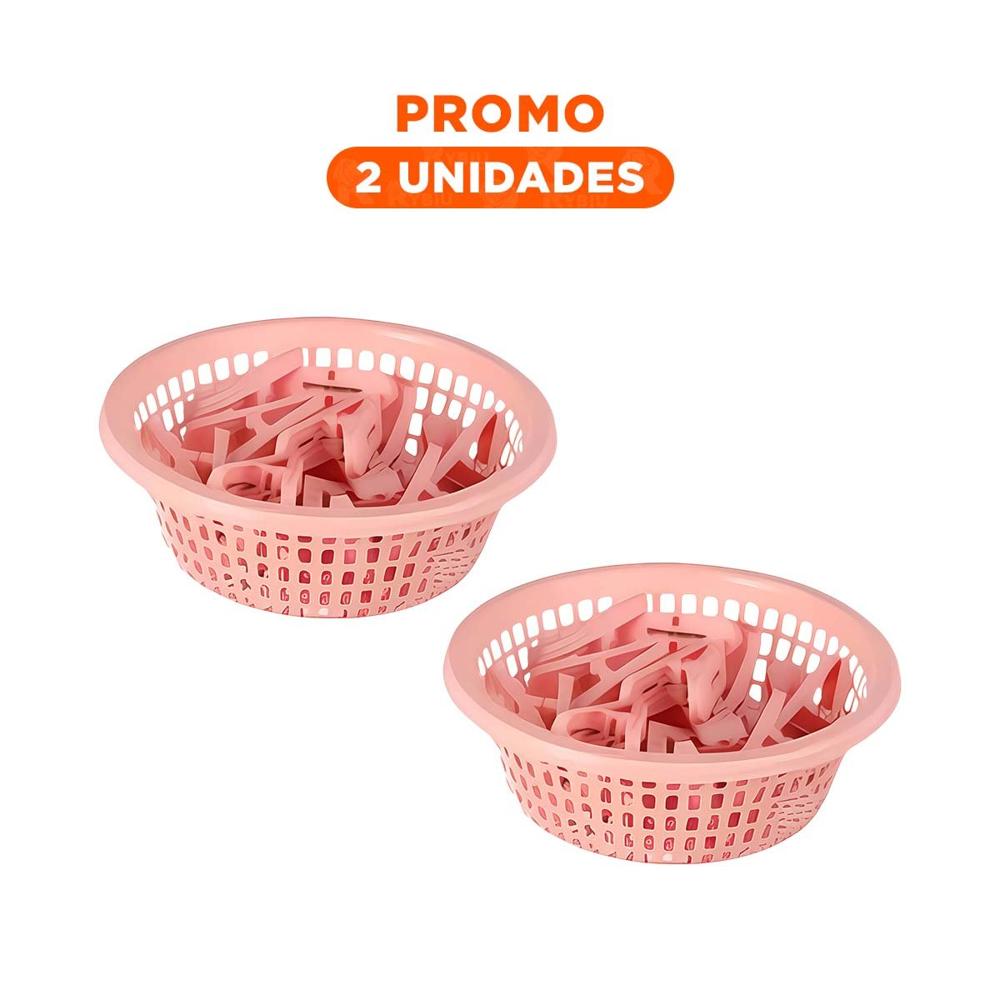 Pack2 Organizador Funcional Rosado Claro Circular para Ganchos Comodo