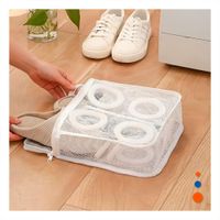 Funda Malla Lavado Ropa Forma Cilindro Color Blanco Detalle Rosas Extra Y+Papel Regalo