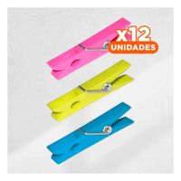 Pack12 Sujetadores Plastico Coloridos 24 Piezas para Ropa Durable Y Papel Regalo