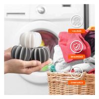 Bolitas Deserredante De Ropa 6 Pzs Blanco Y Plomo Para Lavado Mas Rapido Y Facil Y+Ligas Regalo