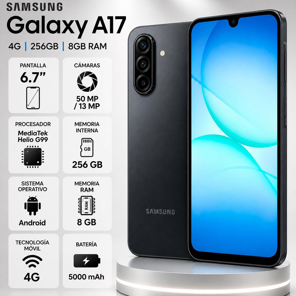 Celular Samsung Galaxy A17 256GB - 8GB RAM Negro