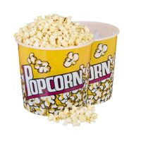 Cubeta Vaso Popcorn Amarillo 12x12cm de Material Fuerte en su Hogar Y Regalo Sticker