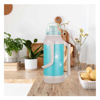 Termo Flores 3200ml Celeste para Bebidas Calientes y Frias en Casa