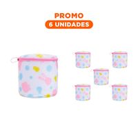 Pack6 Cobertor Malla Lavadora Ropa Diseno Cilindro Blanco con Ositos Firme
