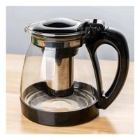 Jarra de infusion de 1000ml con 4 tazas de 150ml transparente base ondeado negro Y Papel Regalo