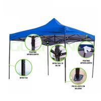 Toldo Plegable 3x3 Metros Impermeable Azul