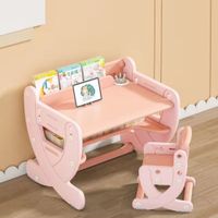 Mesa escritorio modelo regulable rosado