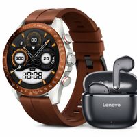 HAYLOU SMARTWATCH  SOLAR PRO LS18- MARRON y  LENOVO AUDIFONO BT TA120 NEGRO